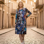 Orientique Porto Blue  Bubble dress Orientique