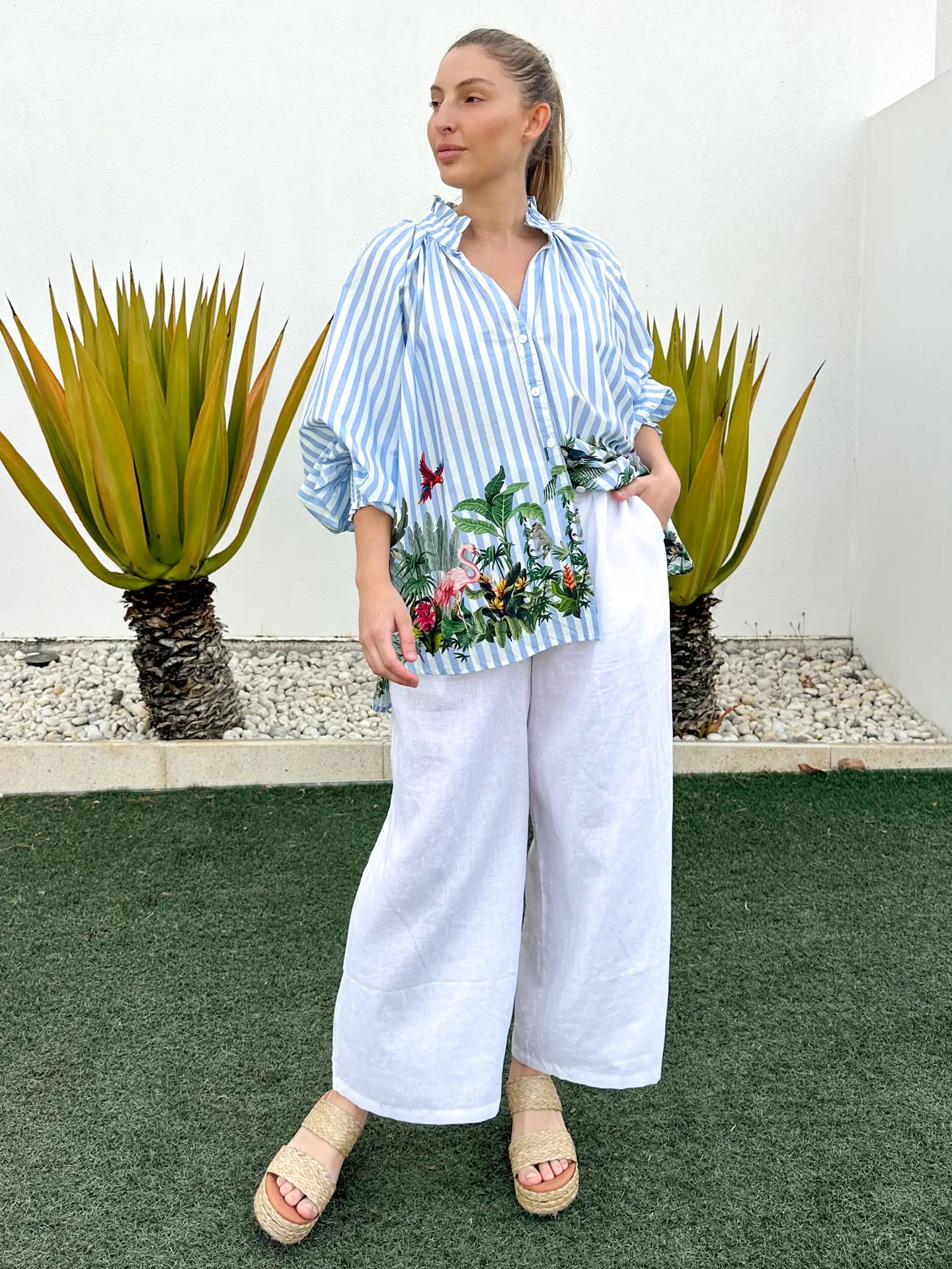 Blue Stripe Jungle Shirt