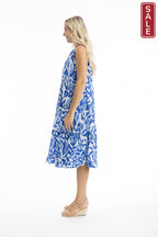 Hayman Blue Sleeveless Boho Dress Blue