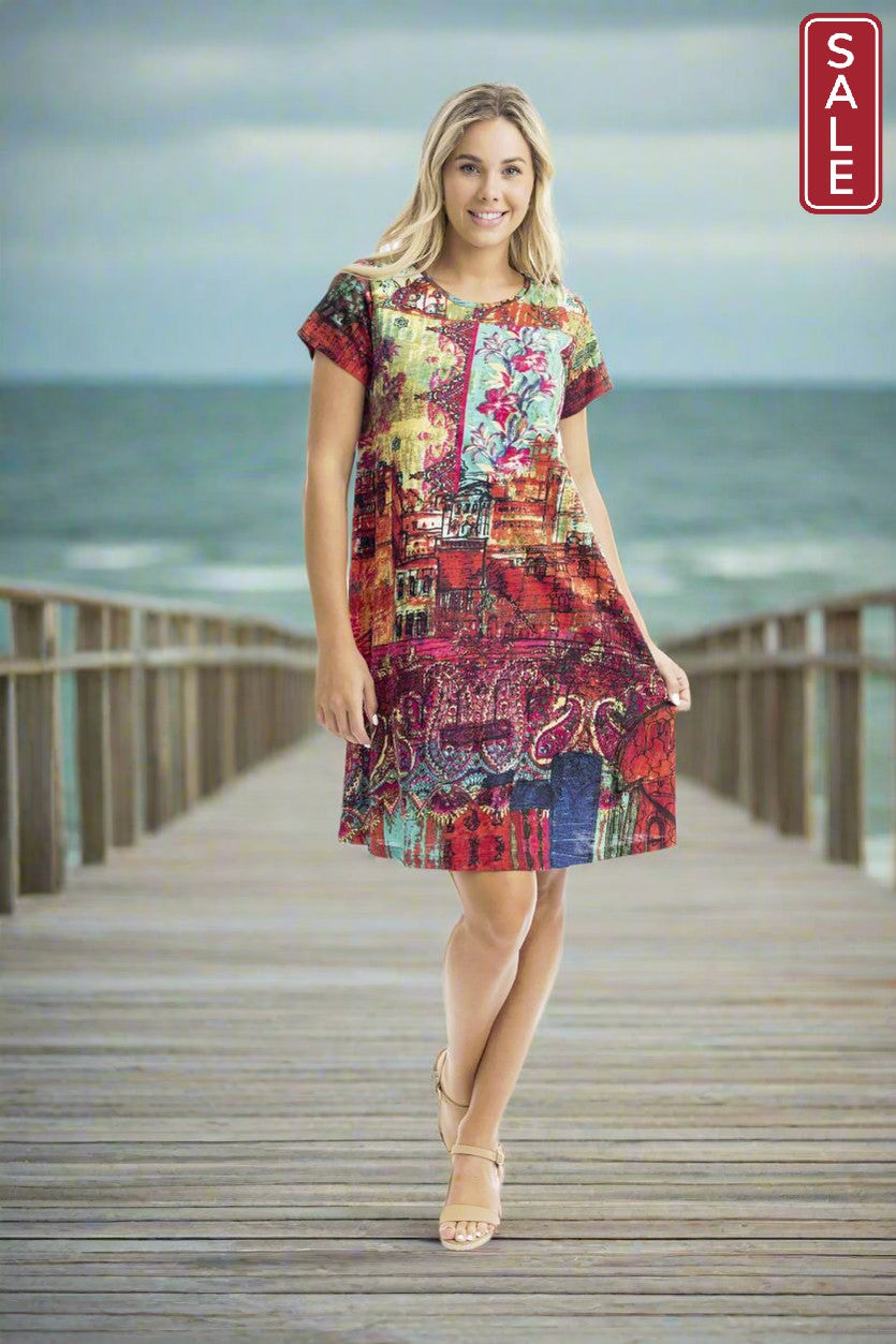 Jasalmer Cotton SS  Crew Neck Dress