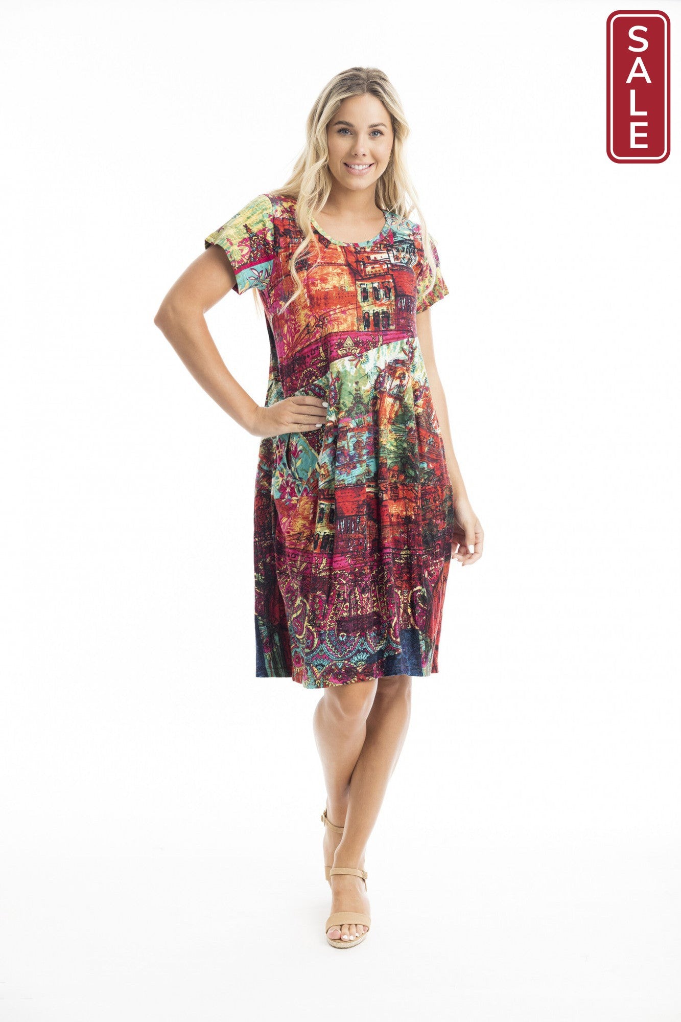 Bubble Organic Cotton Dress Jasalmer Orange
