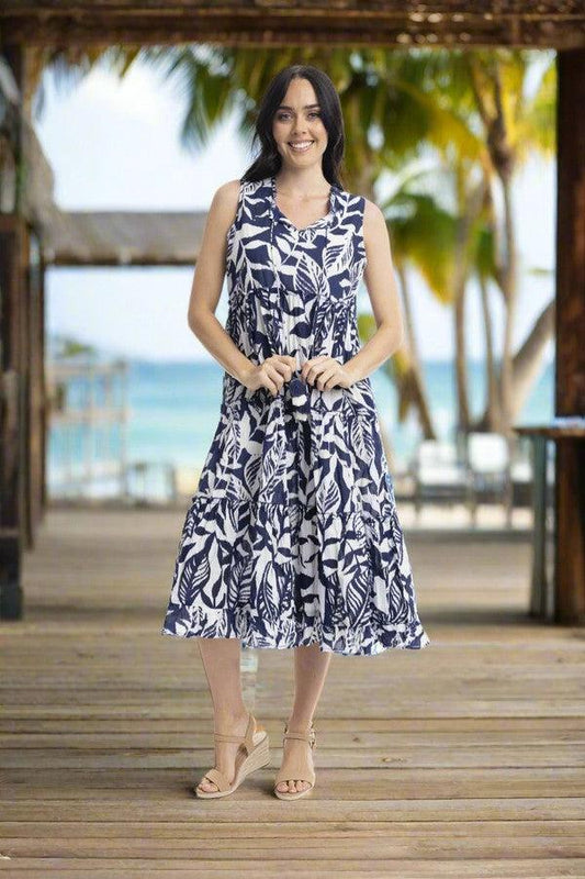 Hayman Navy Sleeveless Boho Dress