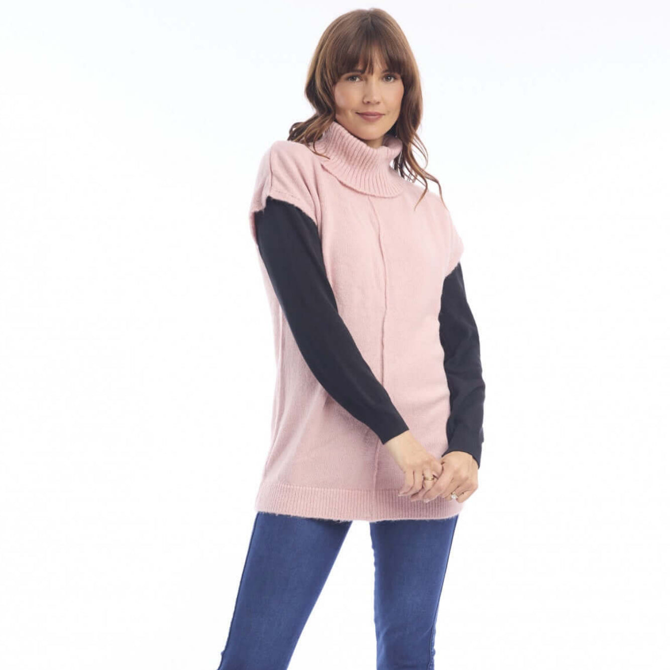 Turtle Neck Knit Top Orientique
