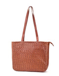 Cooktown woven leather Tote Bag-Tan SERENADE LEATHER