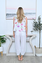 Poppy Linen Tie Top