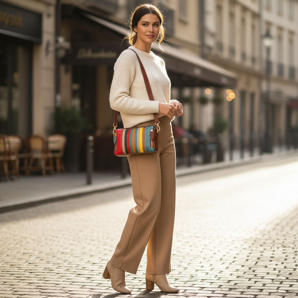 Stripe Multi Colored Crossbody Bag