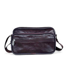Genuine Leather Multi-Pocket Crossbody Bag