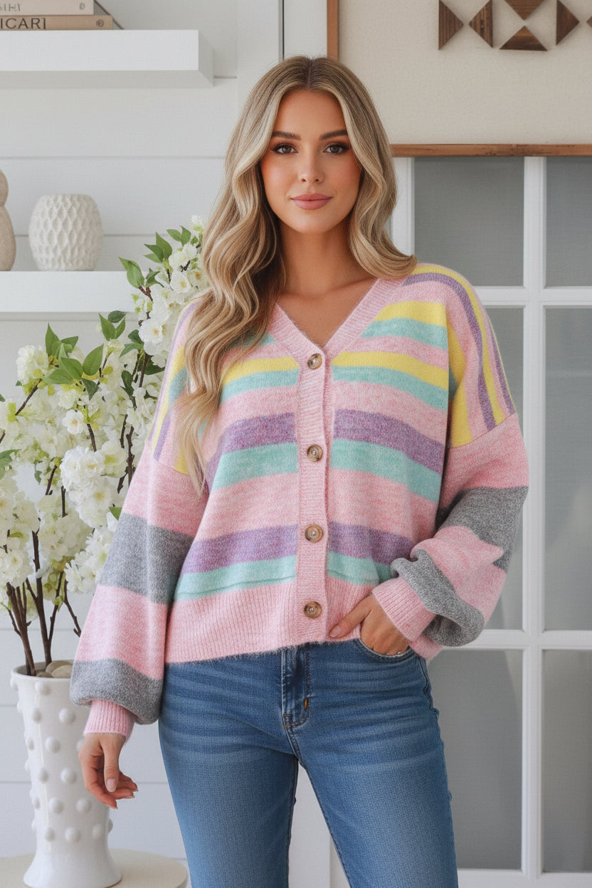Gabby Multi Coloured Cardigan Charlotte The Label