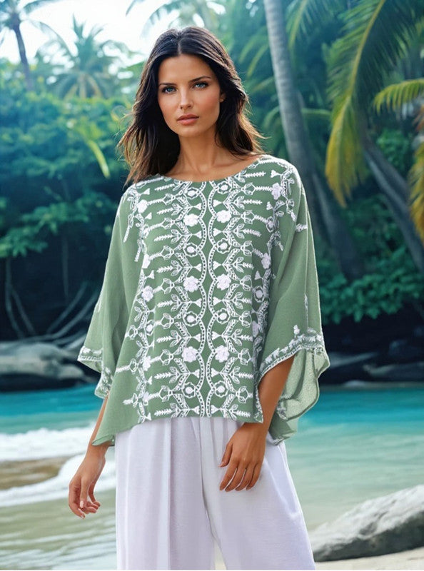 Gina  Embroidered Kaftan