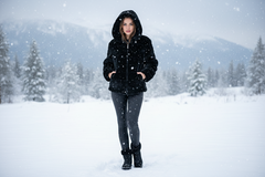 Hooded Faux Fur Jacket AUTN