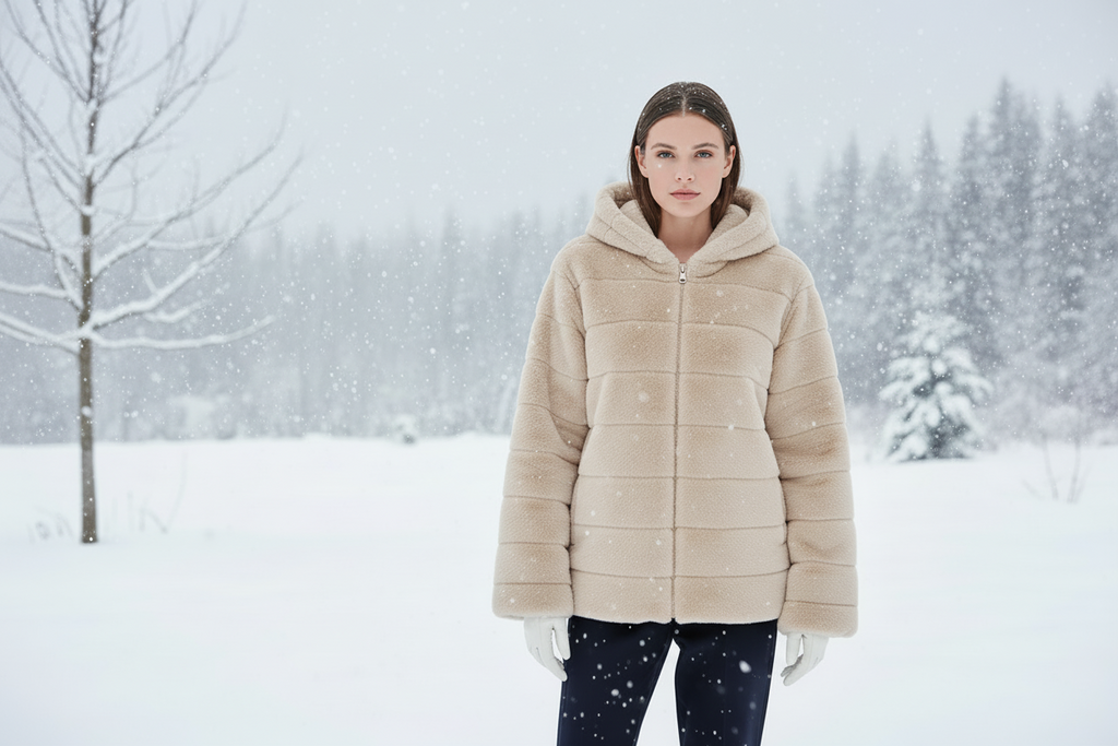 Hooded Faux Fur Jacket AUTN
