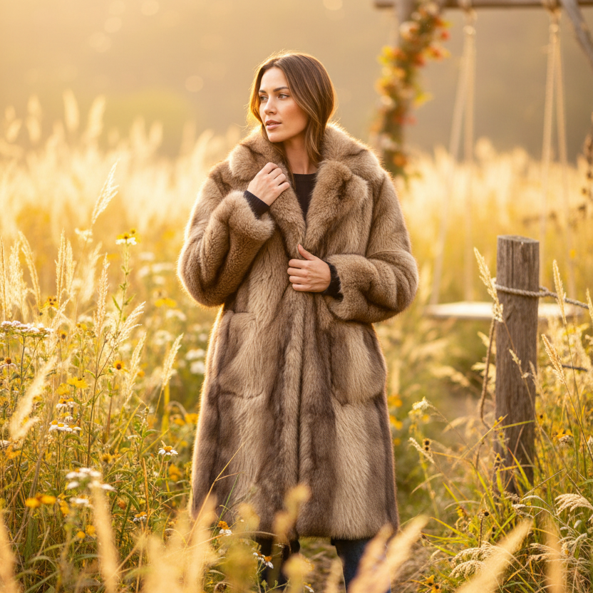 Faux Fox Long Coat ATN