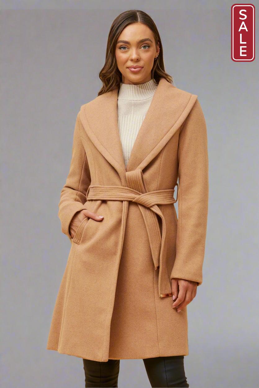 Shawl Collar Coat Camel