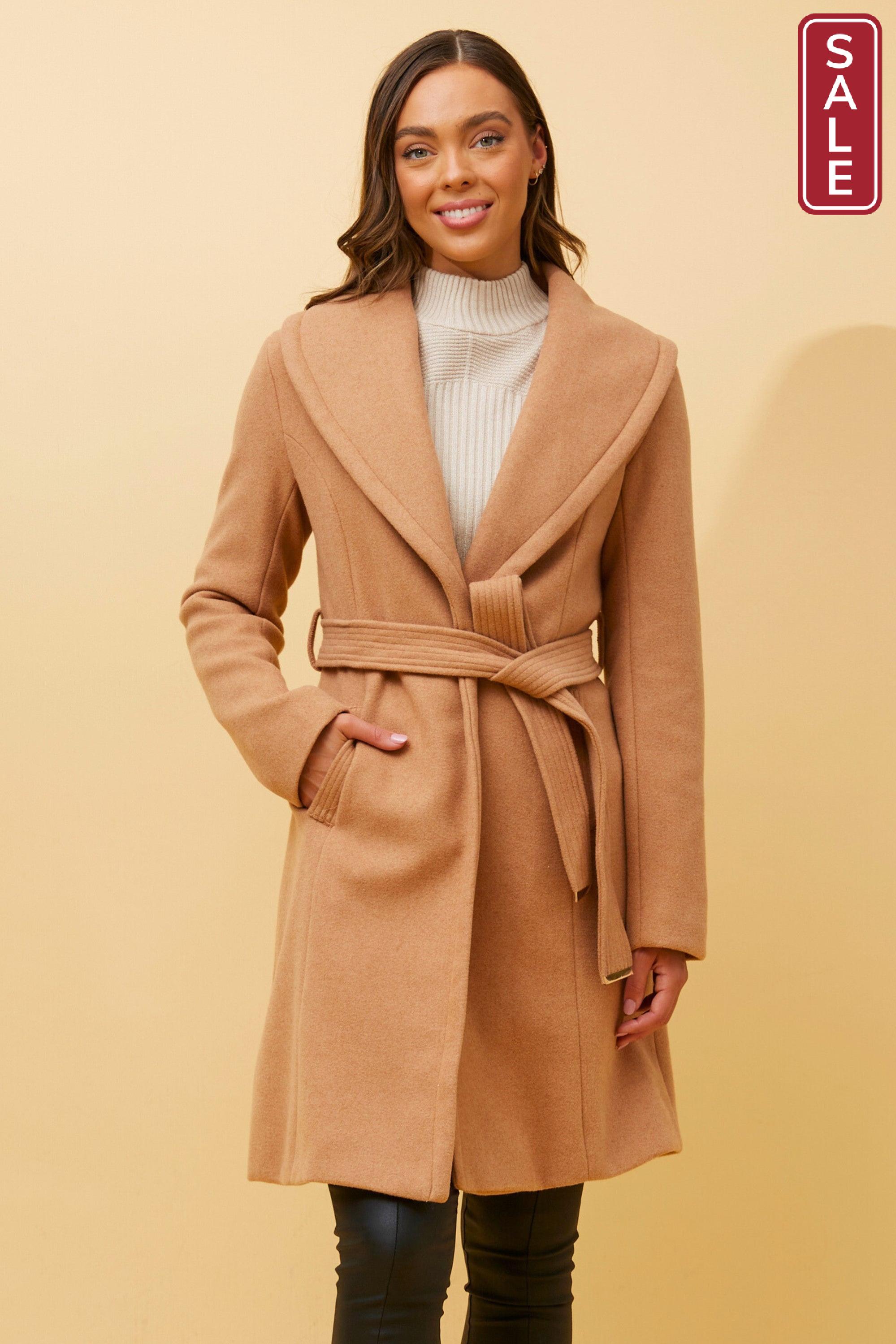 Shawl Collar Coat Camel