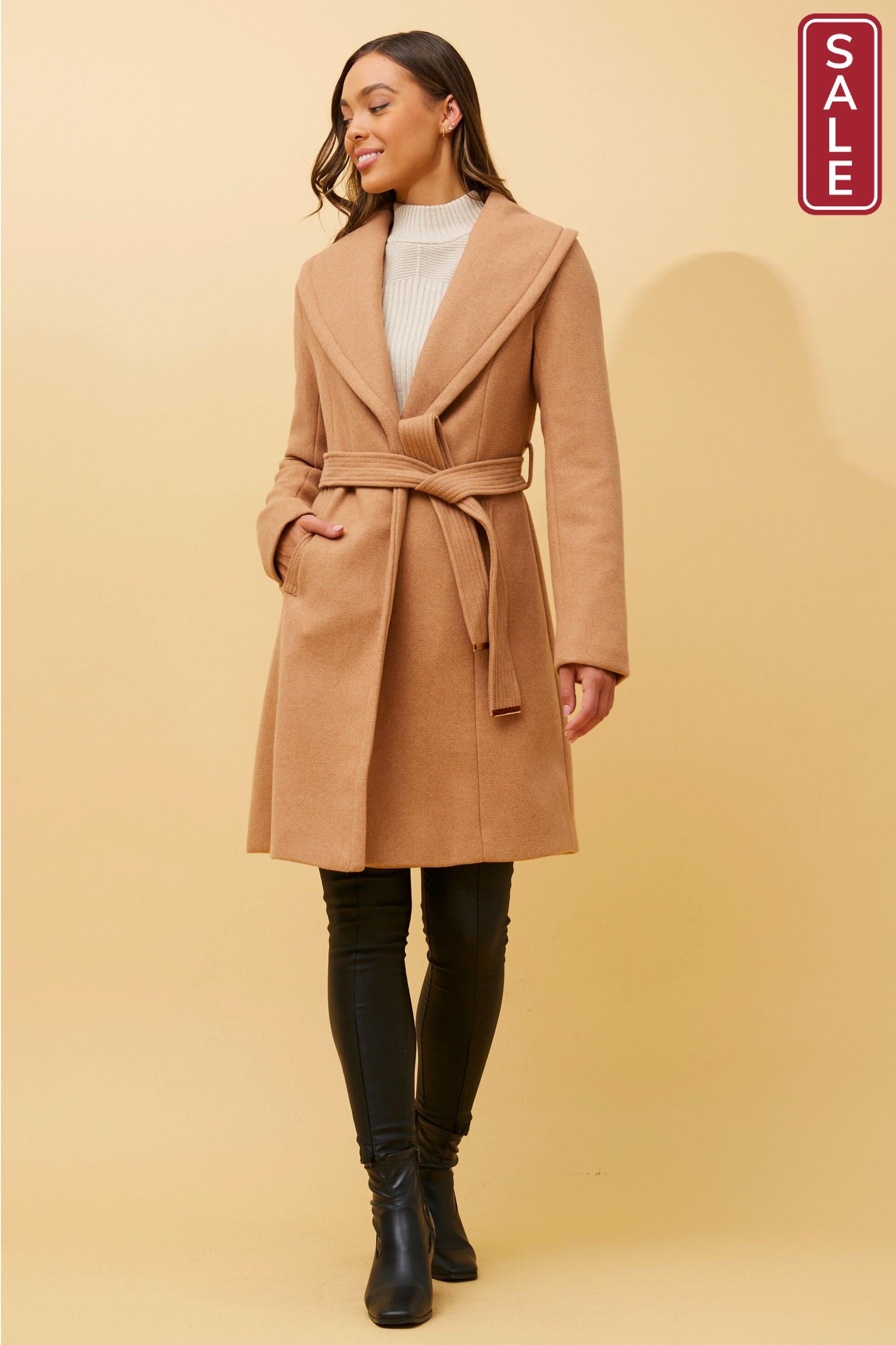 Shawl Collar Coat Camel