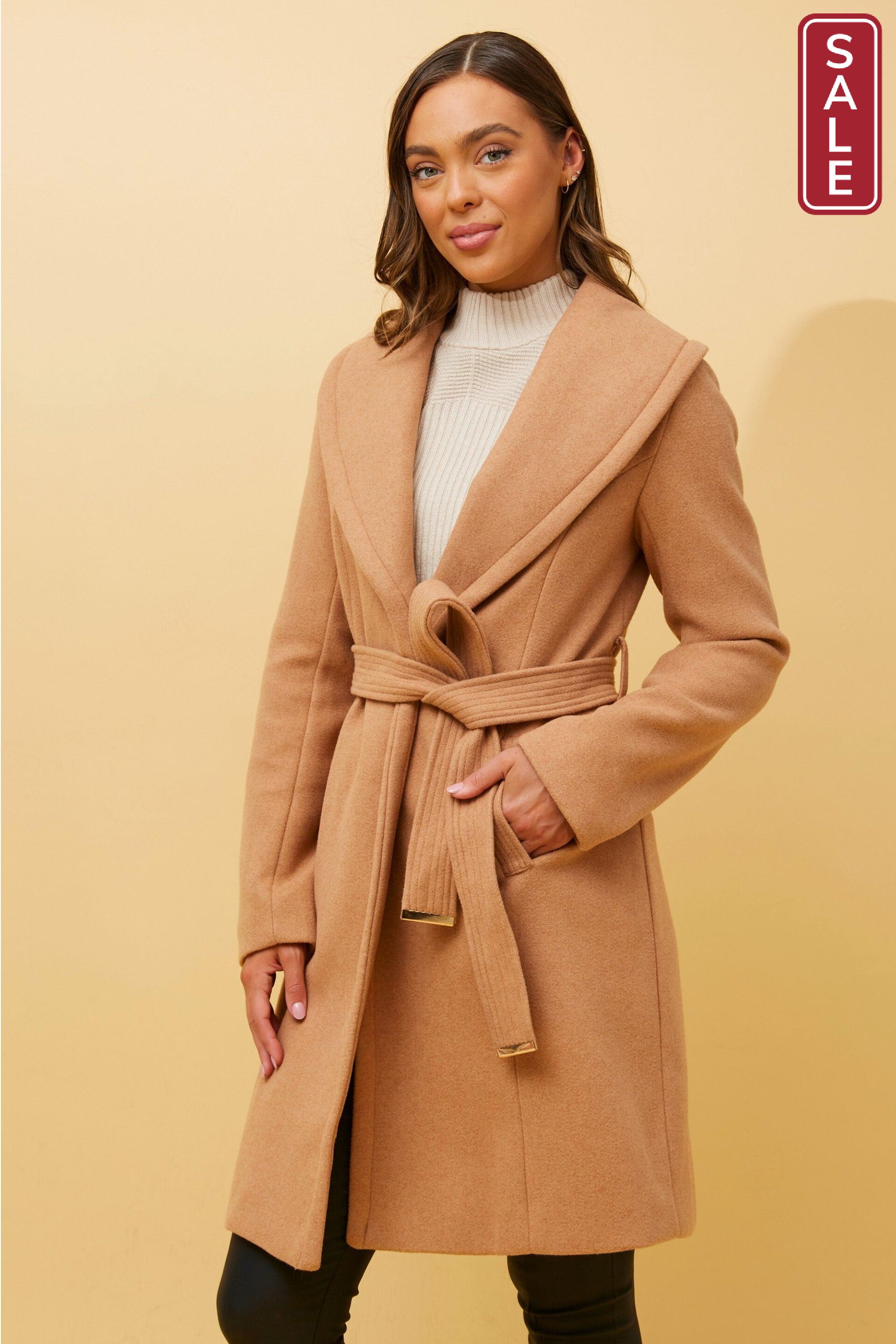 Shawl Collar Coat Camel