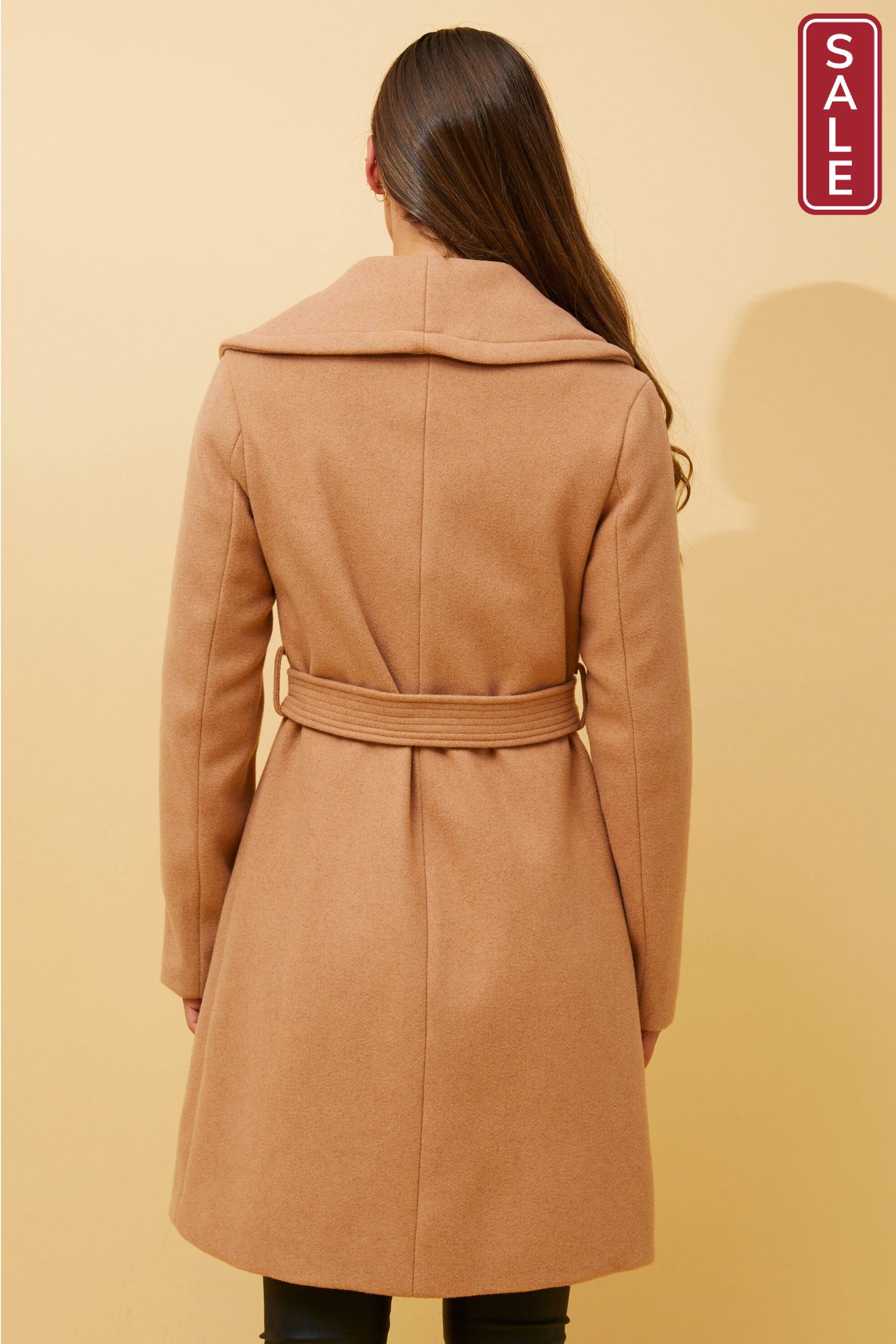 Shawl Collar Coat Camel