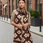 Chocolate Autumn Flower Scarf Tiger Tree