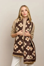 Chocolate Autumn Flower Scarf Tiger Tree