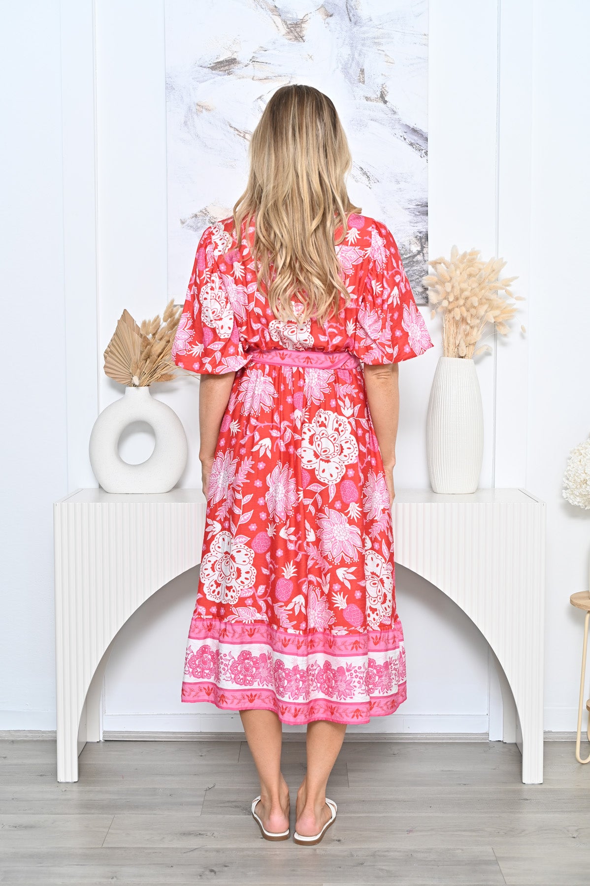 Pineapple Shirt Dress red New U Collections