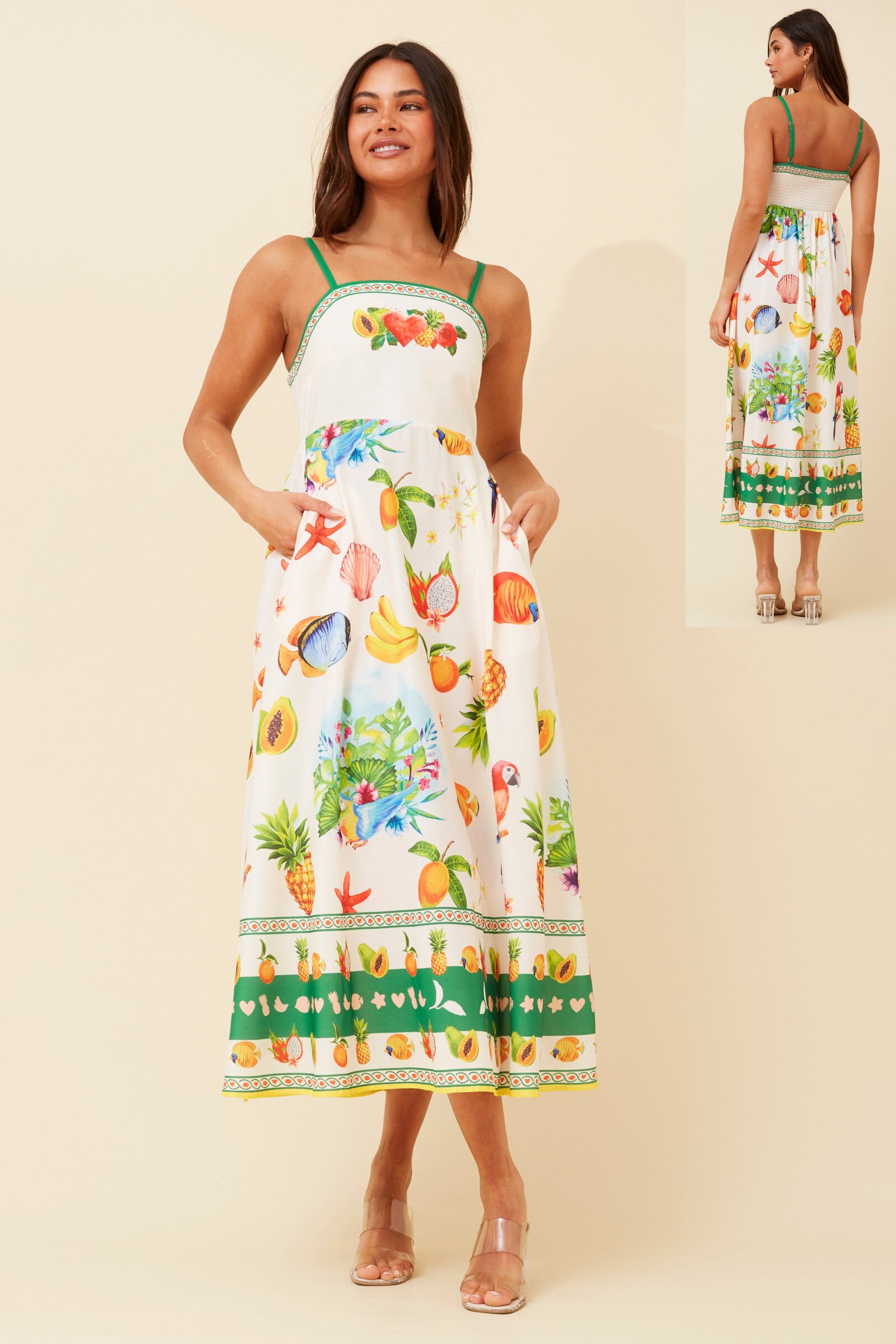 CKM Strappy Fruit Dress