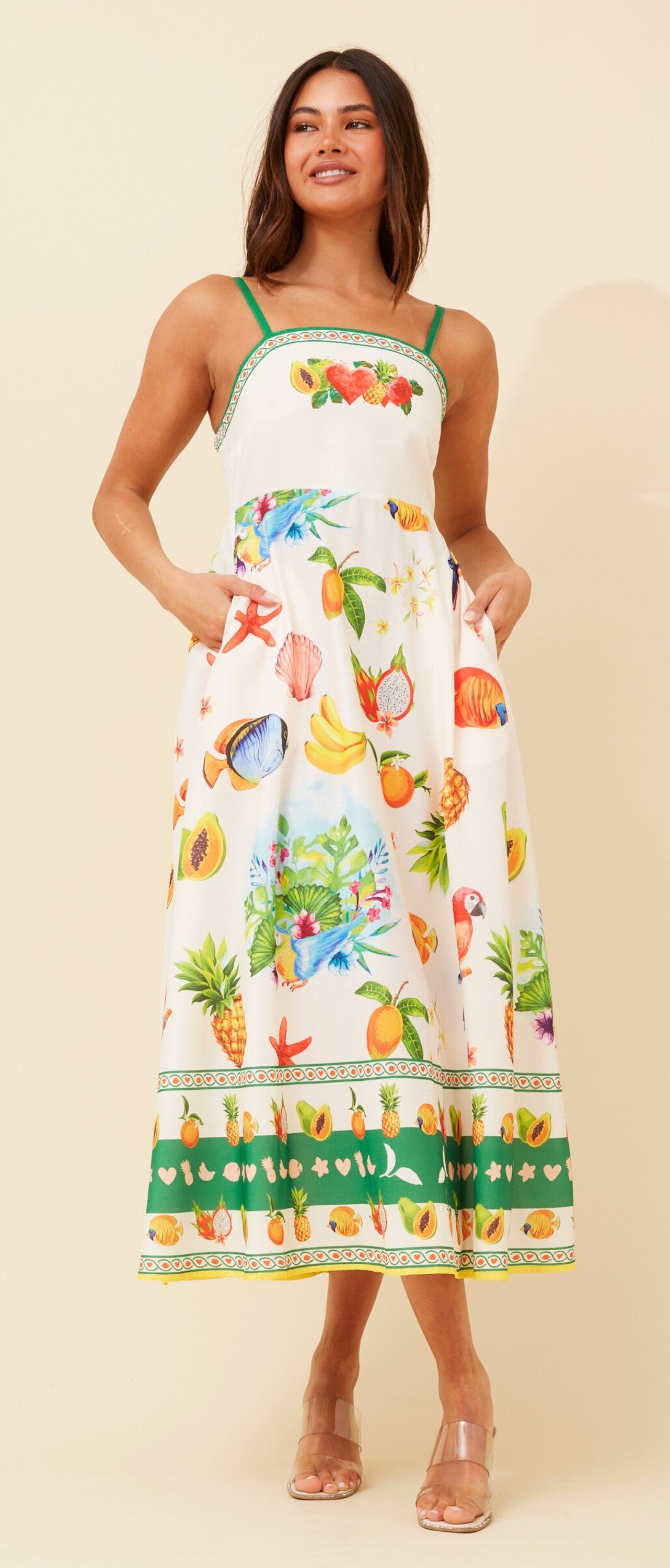 CKM Strappy Fruit Dress