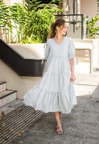 Gingham Tier Midi
