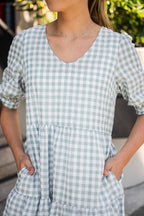 Gingham Tier Midi