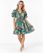Flower  Selma Dress Green