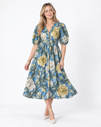 Rose Midi Dress Blue