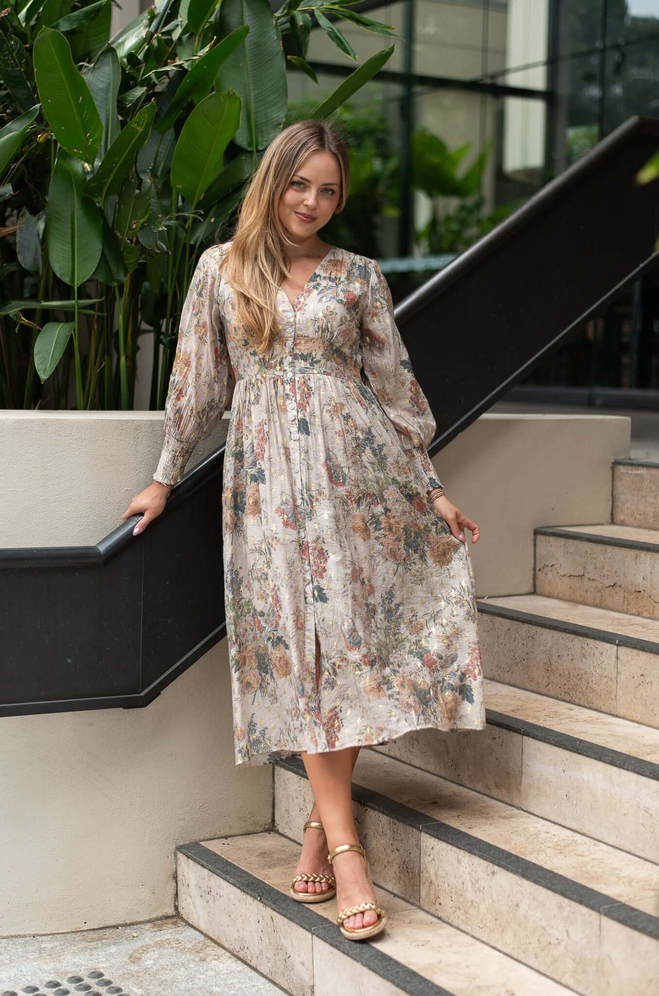 Flower Bouquet Midi Dress So in style