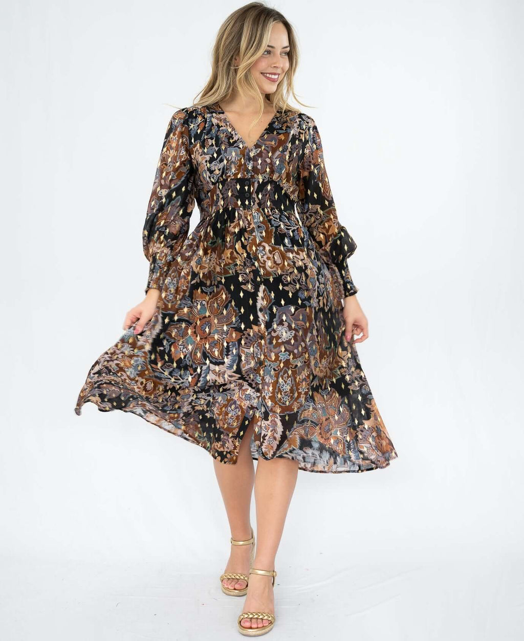 Batik Floral Midi Dress So in style