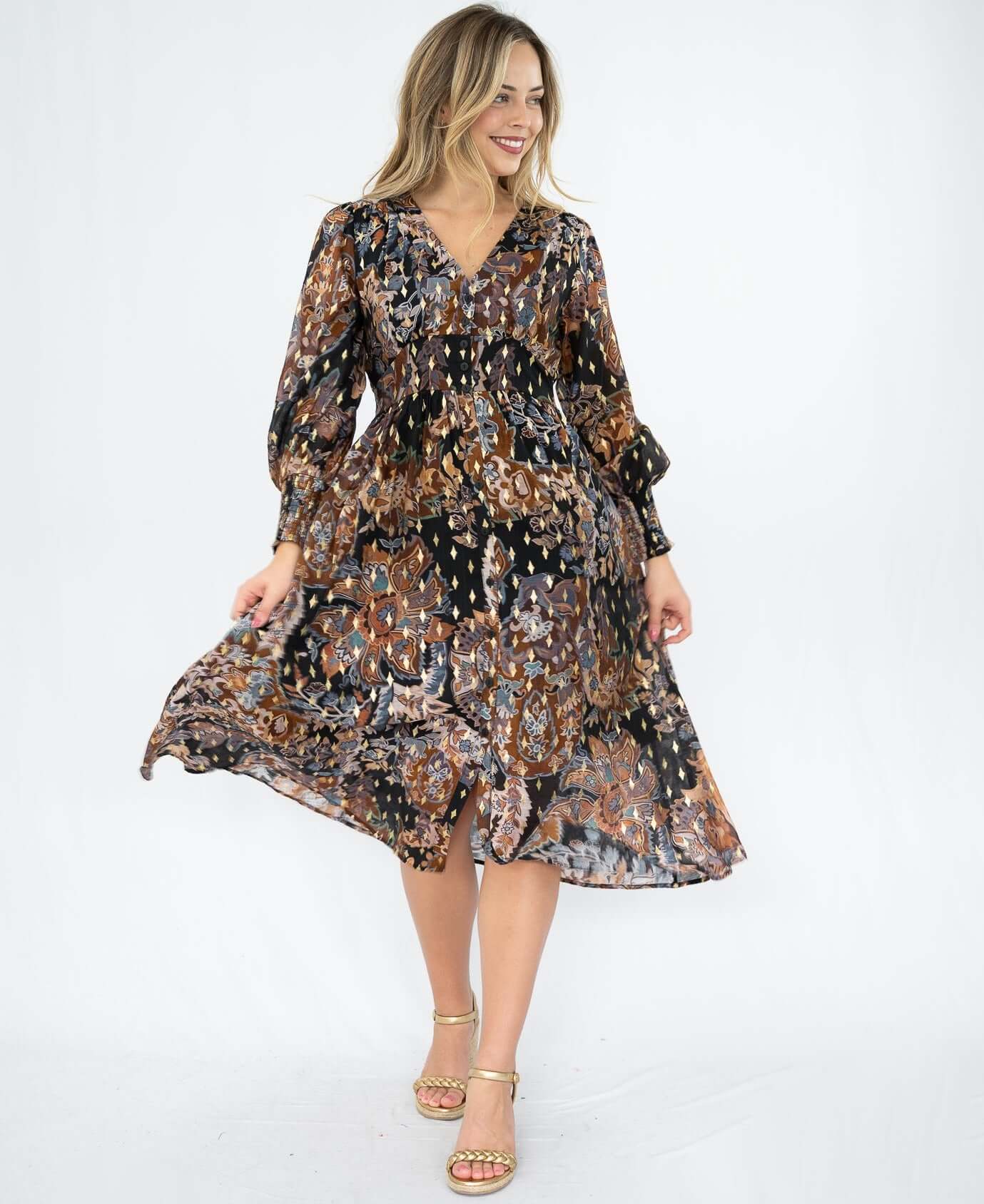 Batik Floral Midi Dress So in style