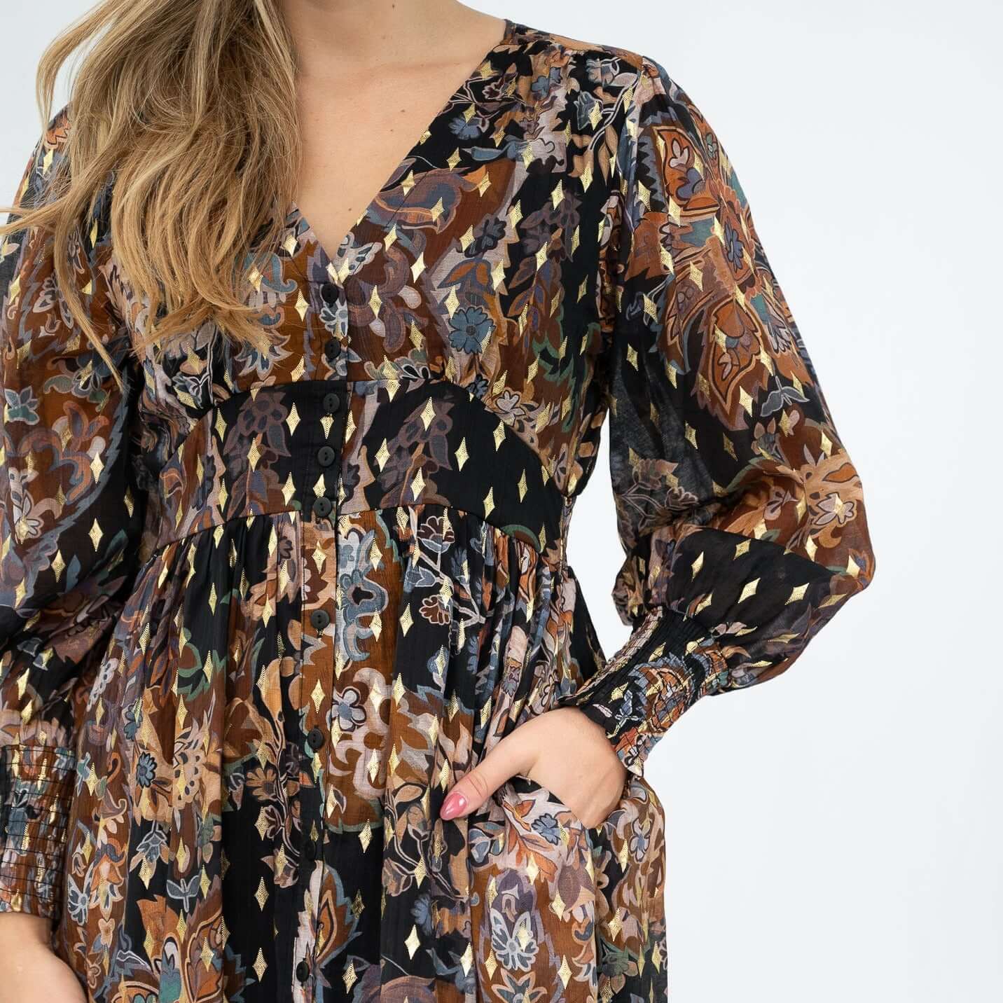 Batik Floral Midi Dress So in style