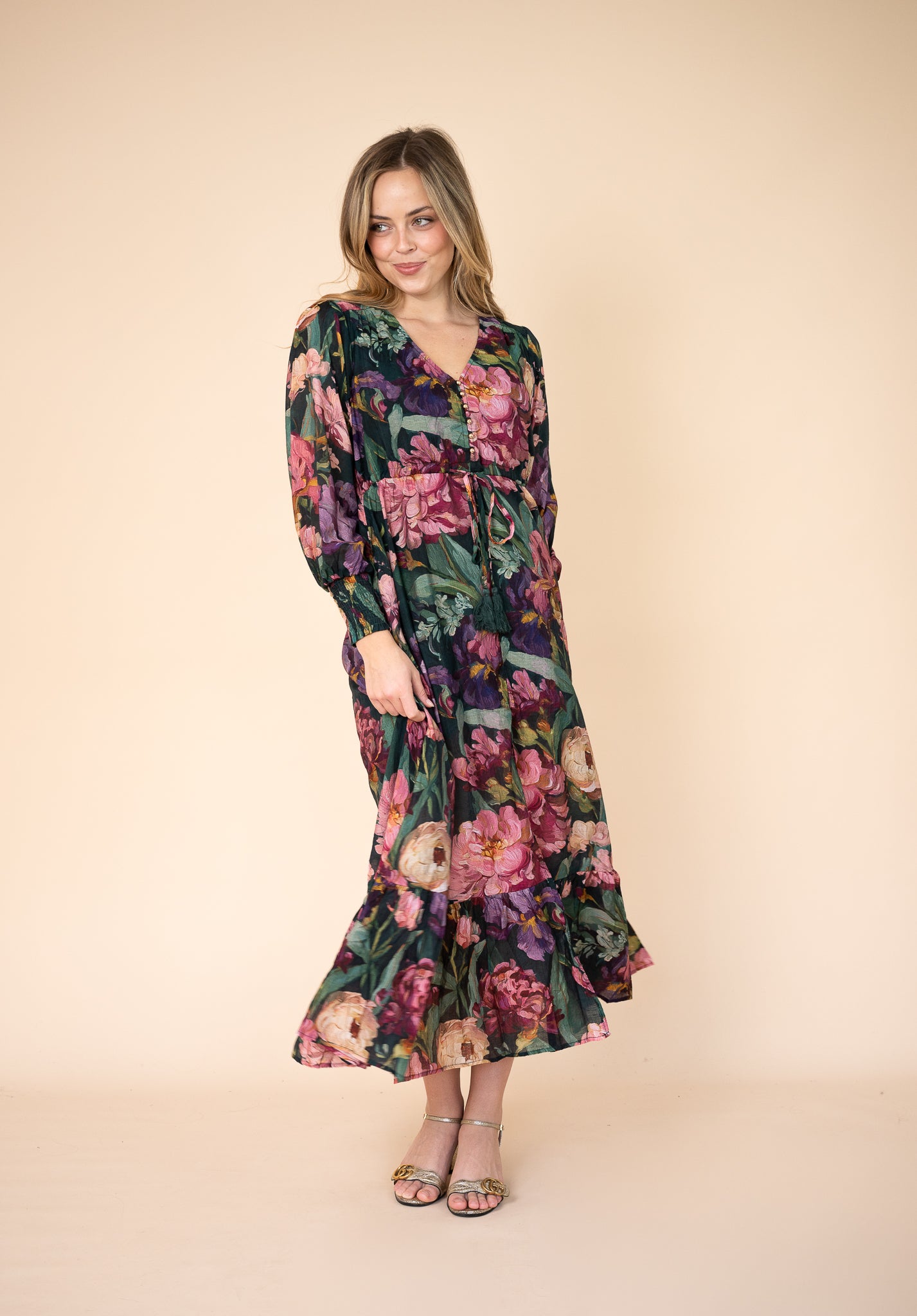 Selma Maxi Dress -Green floral so in style