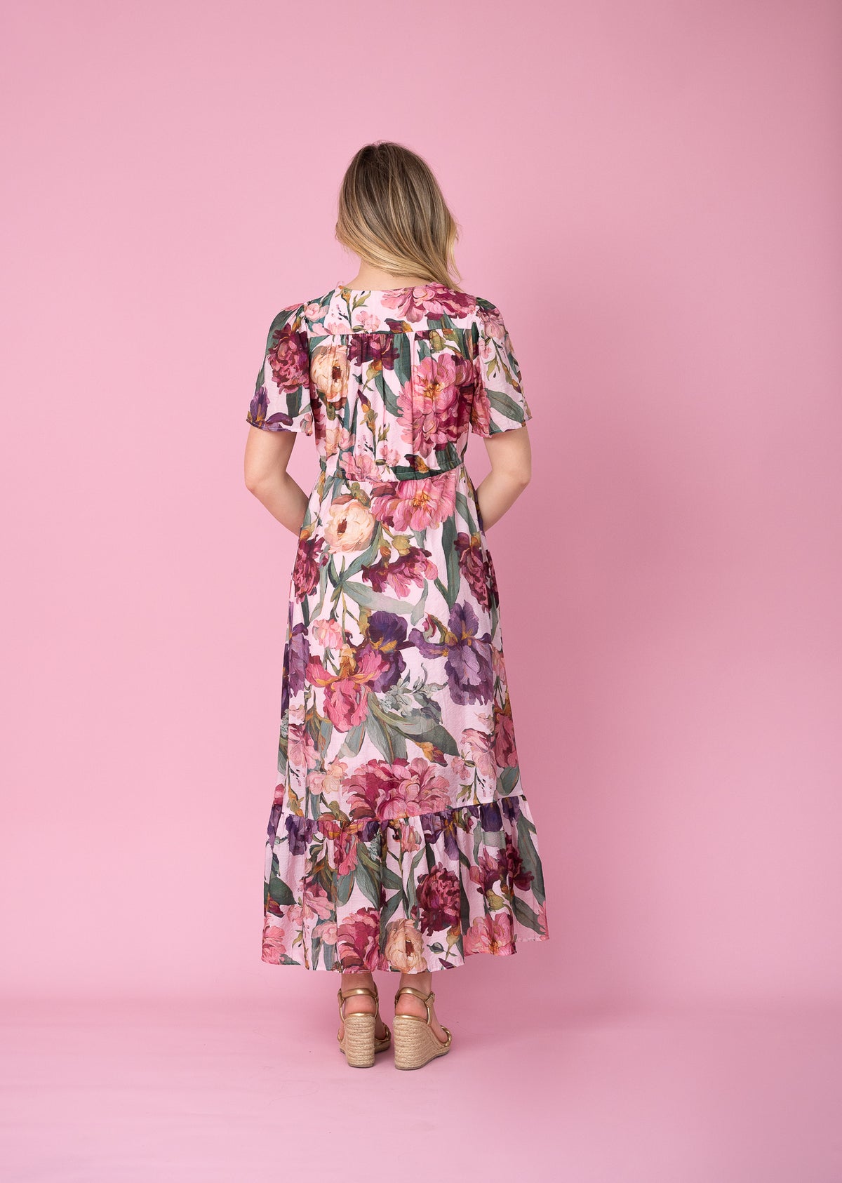 Selma Pink Floral Maxi Dress