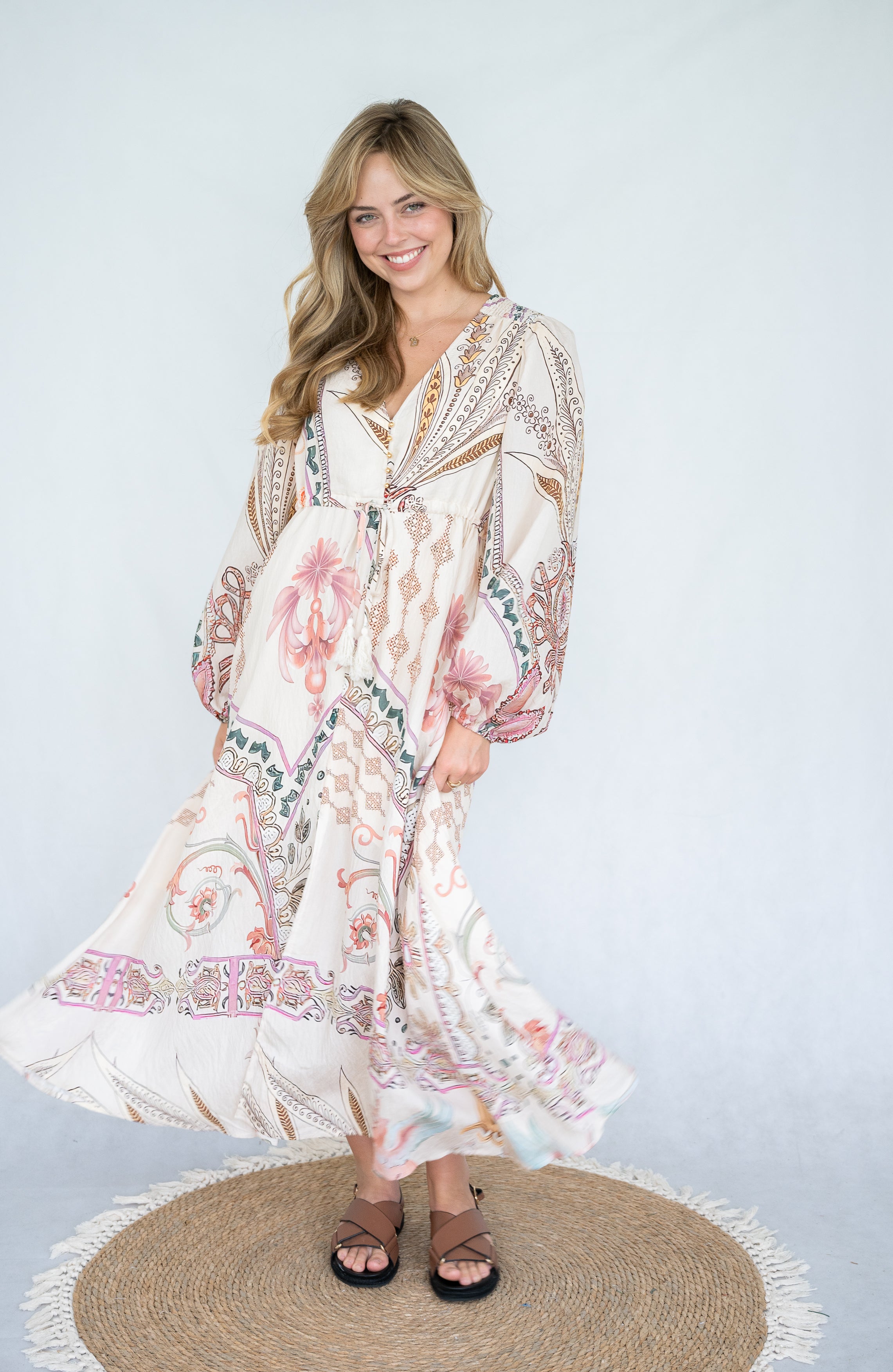 Shreya Artisan Border Dress