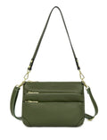 Faith Leather Cross Body Bag-Olive SERENADE LEATHER
