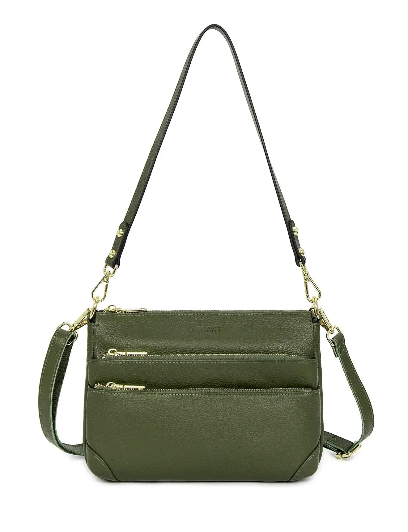 Faith Leather Cross Body Bag-Olive SERENADE LEATHER