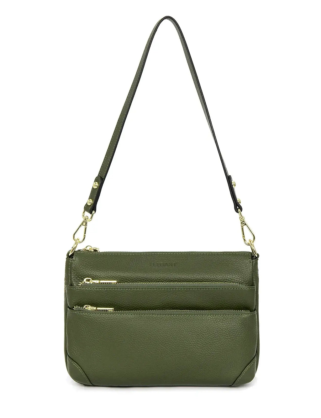 Faith Leather Cross Body Bag-Olive SERENADE LEATHER