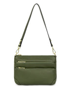 Faith Leather Cross Body Bag-Olive SERENADE LEATHER