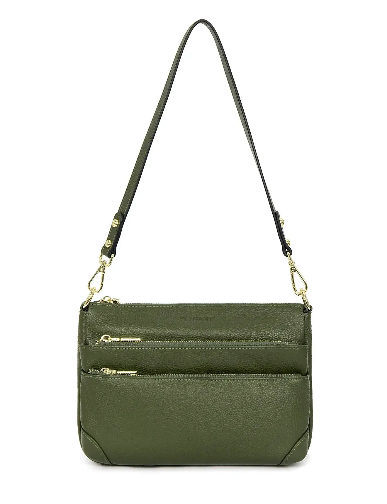 Faith Leather Cross Body Bag-Olive SERENADE LEATHER