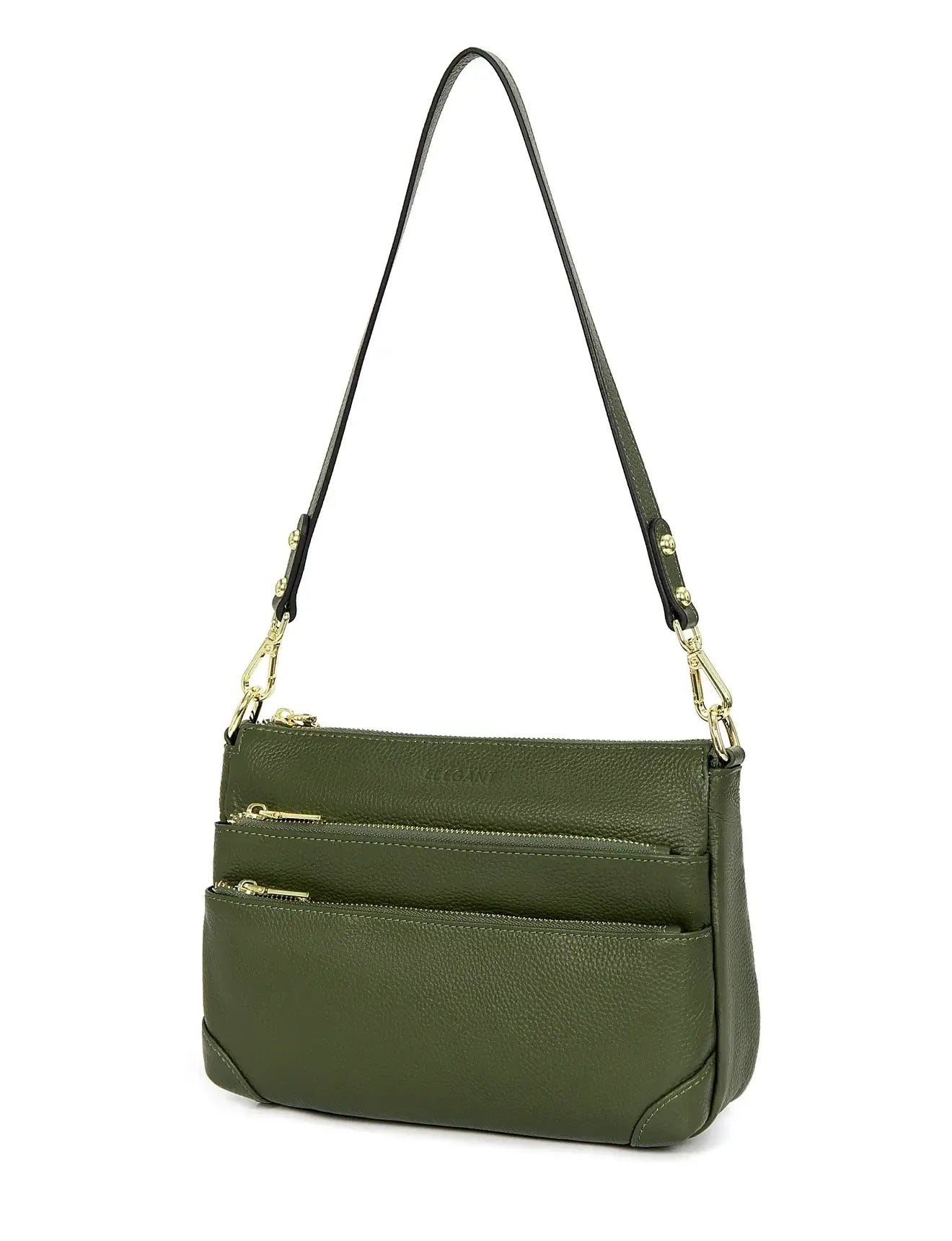 Faith Leather Cross Body Bag-Olive SERENADE LEATHER