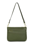 Faith Leather Cross Body Bag-Olive SERENADE LEATHER
