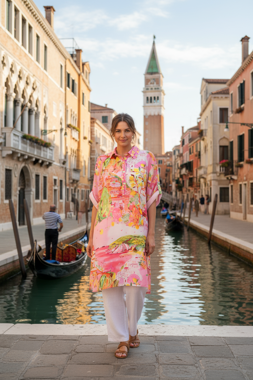WL Linen mix shirt dress