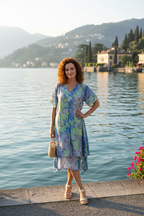 Pavani Abstract V neck Dress