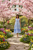 Carla Sleeveless Dress Blue