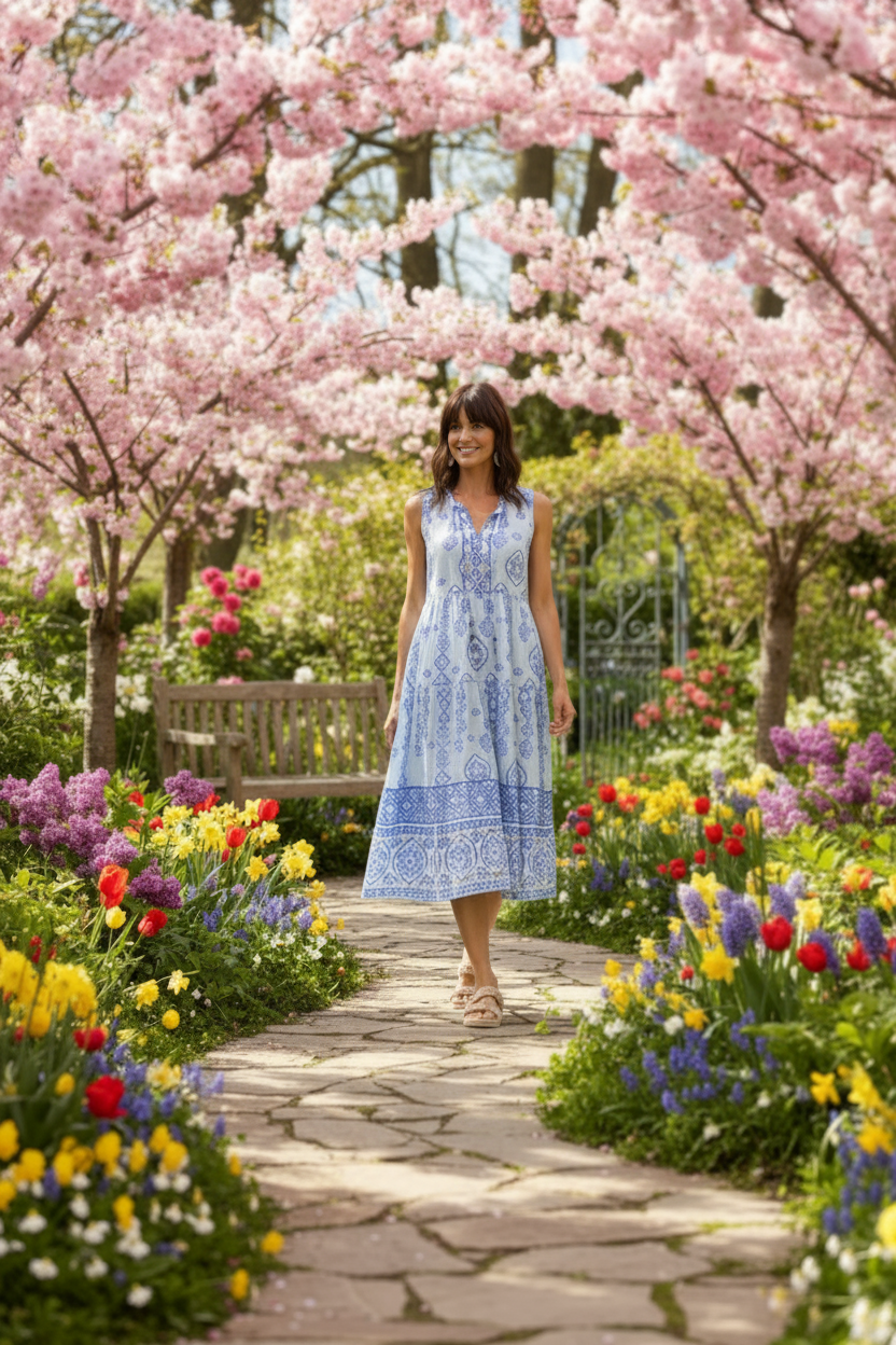 Carla Sleeveless Dress Blue