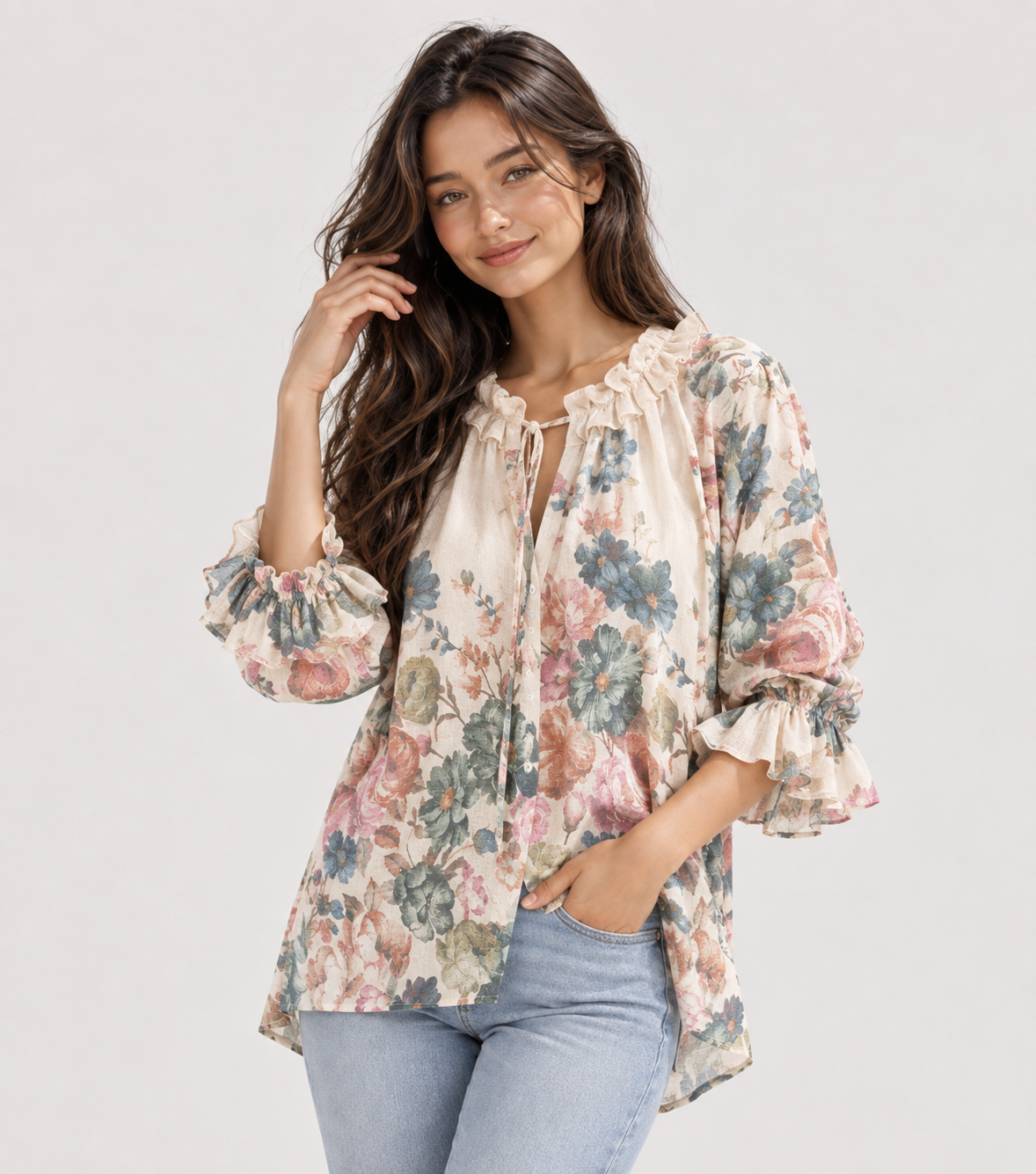 Theodora Frilly top