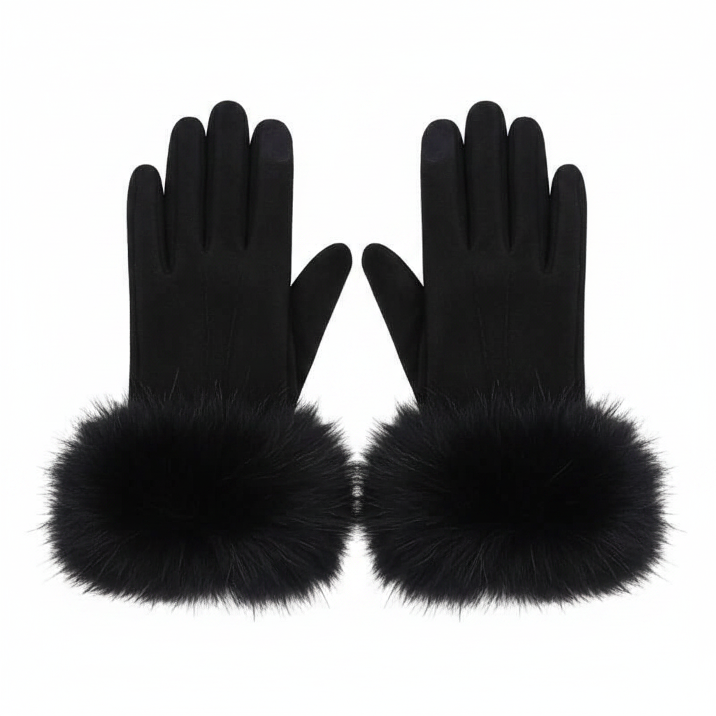 Faux Fur Trim Gloves ATN